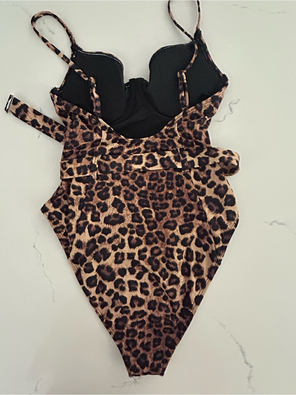 Good American Leopard Print One-Piece Swimsuit - Brown/Tan size 1 - Picture 9 of 9